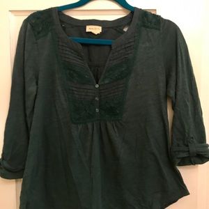 Forest Green Anthropologie Blouse